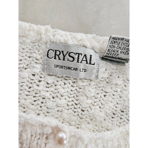 Crystal Sportswear Ltd Women’s Sweater, White, Size Large, Acrylic Knit Pullover - Picture 3 of 16